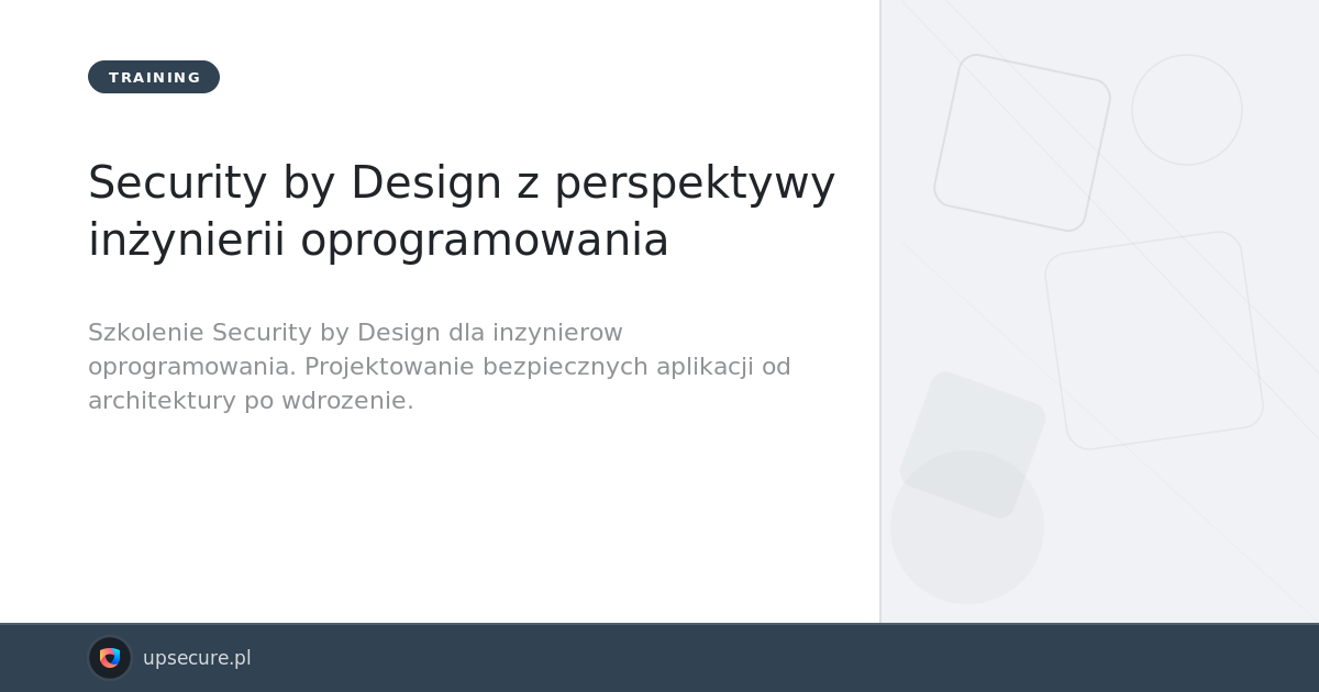 Security by Design Training - Software Engineering | Up Secure